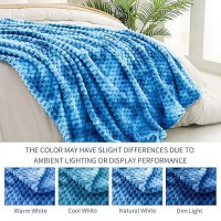 Exclusivo Mezcla Extra Large Soft Fleece Throw Blanket  50X70 Inches 3D Clouds Stylish Jacquard Throw Blanket For Couch  Cozy Soft Lightweight For All Season  Tie-Dye Cobalt Blue Blanket