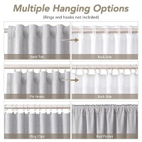 Light Grey Linen Blackout Curtains For Bedroom 102 Inch Length 2 Panels Set Back Tab Pocket Neutral Farmhouse Living Room Darken