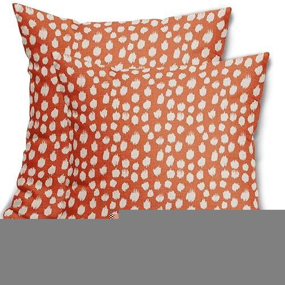 Sweetshow Orange Cream Dots Pillow Covers 20X20 Set Of 2 Boho Design Polka Dot Throw Pillows Modern Trendy Print Outdoor Decorat