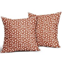 Burnt Orange Cream Dots Pillow Covers 20X20 Set Of 2 Boho Design Polka Dot Throw Pillows Modern Trendy Print Outdoor Decorative