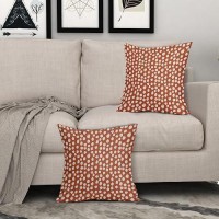 Burnt Orange Cream Dots Pillow Covers 20X20 Set Of 2 Boho Design Polka Dot Throw Pillows Modern Trendy Print Outdoor Decorative