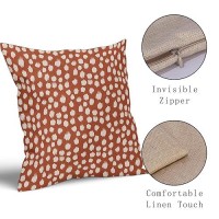 Burnt Orange Cream Dots Pillow Covers 20X20 Set Of 2 Boho Design Polka Dot Throw Pillows Modern Trendy Print Outdoor Decorative