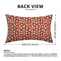 Burnt Orange Cream Dots Lumbar Pillow Covers 12X20 Set Of 2 Boho Design Polka Dot Print Throw Pillows Modern Outdoor Decorative