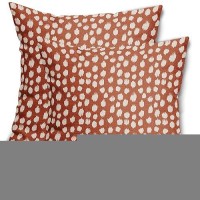 Burnt Orange Cream Dots Pillow Covers 16X16 Set Of 2 Boho Design Polka Dot Throw Pillows Modern Trendy Print Outdoor Decorative