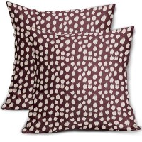 Sweetshow Burgundy Cream Dots Pillow Covers 20X20 Set Of 2 Boho Design Polka Dot Throw Pillows Modern Trendy Print Outdoor Decor