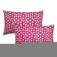 Sweetshow Hot Pink Cream Dots Lumbar Pillow Covers 12X20 Set Of 2 Boho Design Polka Dot Print Throw Pillows Modern Outdoor Decor