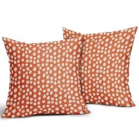 Sweetshow Orange Cream Dots Pillow Covers 18X18 Set Of 2 Boho Design Polka Dot Throw Pillows Modern Trendy Print Outdoor Decorat