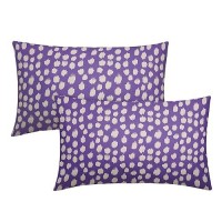 Sweetshow Purple Cream Dots Lumbar Pillow Covers 12X20 Set Of 2 Boho Design Polka Dot Print Throw Pillows Modern Outdoor Decorat