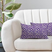 Sweetshow Purple Cream Dots Lumbar Pillow Covers 12X20 Set Of 2 Boho Design Polka Dot Print Throw Pillows Modern Outdoor Decorat