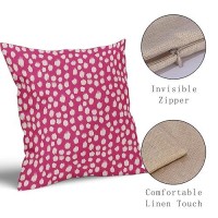 Sweetshow Hot Pink Cream Dots Pillow Covers 20X20 Set Of 2 Boho Design Polka Dot Throw Pillows Modern Trendy Print Outdoor Decor