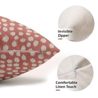 Coral Pink Cream Dots Lumbar Pillow Covers 12X20 Set Of 2 Boho Design Polka Dot Print Throw Pillows Modern Outdoor Decorative Pi