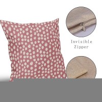 Sweetshow Pink Cream Dots Pillow Covers 18X18 Set Of 2 Boho Design Polka Dot Throw Pillows Modern Trendy Print Outdoor Decorativ