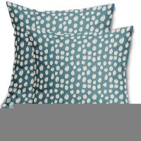 Sweetshow Aqua Cream Dots Pillow Covers 18X18 Set Of 2 Boho Design Polka Dot Throw Pillows Modern Trendy Print Outdoor Decorativ