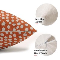 Sweetshow Orange Cream Dots Lumbar Pillow Covers 12X20 Set Of 2 Boho Design Polka Dot Print Throw Pillows Modern Outdoor Decorat