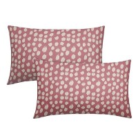 Sweetshow Pink Cream Dots Lumbar Pillow Covers 12X20 Set Of 2 Boho Design Polka Dot Print Throw Pillows Modern Outdoor Decorativ