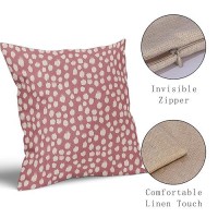 Sweetshow Pink Cream Dots Pillow Covers 20X20 Set Of 2 Boho Design Polka Dot Throw Pillows Modern Trendy Print Outdoor Decorativ