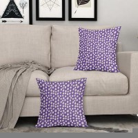 Sweetshow Purple Cream Dots Pillow Covers 18X18 Set Of 2 Boho Design Polka Dot Throw Pillows Modern Trendy Print Outdoor Decorat