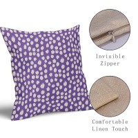 Sweetshow Purple Cream Dots Pillow Covers 20X20 Set Of 2 Boho Design Polka Dot Throw Pillows Modern Trendy Print Outdoor Decorat