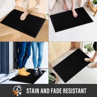 Hiyard Sturdy Front Door Mat Absorbent Muddy Dirt Resist Welcome Door Mats Outdoor Indoor Stain And Fade Resistant Nonslip B