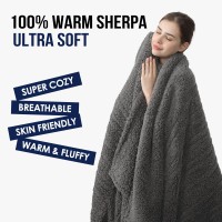 Heated Throw Blanket Electric Blanket Throw With 5 Heating Levels 4 Hours Auto Off Double Sided Super Soft Sherpa Fast Heati