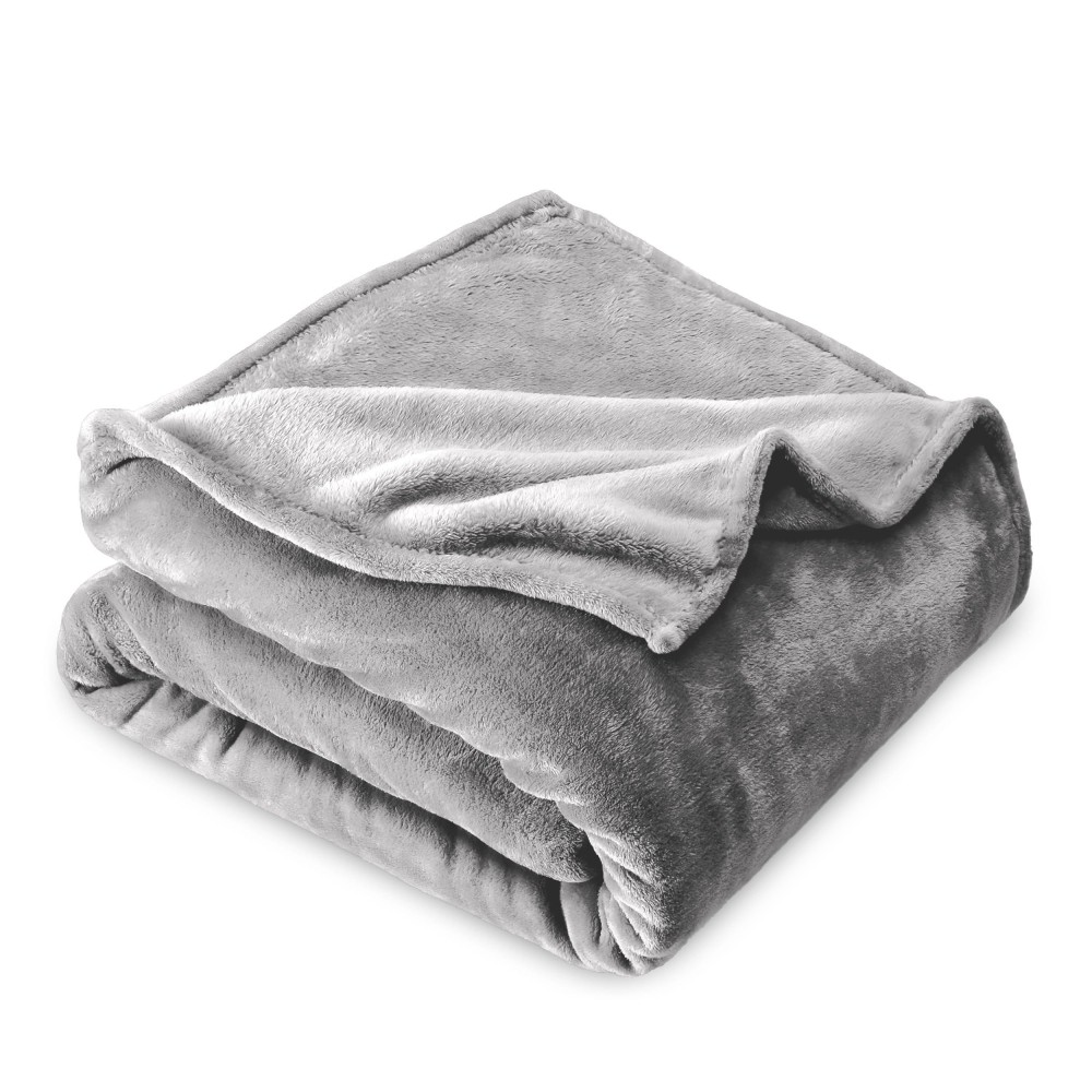 Bare Home Fleece Blanket King Blanket Light Grey Lightweight Blanket For Bed Sofa Couch Movie Night Camping And Trave