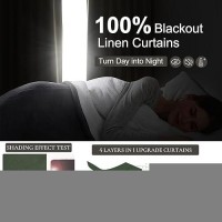 Qjmydeco Back Tab Dark Olive Green Curtains 120 Inch Long 2 Panels Set For Living Room Bedroom Rod Pocketpleated Light Blockin