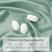 Infiixso Mulberry Silk Pillowcase For Hair And Skin  Silk Pillow Cases King Size With Hidden Zipper 20X40 Inches  Super Smooth And Soft Cooling Pillow Cases For Hot Sleepers(Mint Green  1 Pack)