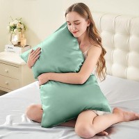 Infiixso Mulberry Silk Pillowcase For Hair And Skin  Silk Pillow Cases King Size With Hidden Zipper 20X40 Inches  Super Smooth And Soft Cooling Pillow Cases For Hot Sleepers(Mint Green  1 Pack)