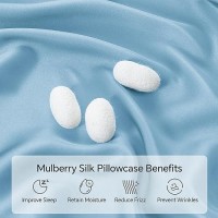 Infiixso Mulberry Silk Pillowcase For Hair And Skin  Silk Pillow Cases Queen Size With Hidden Zipper 20X30 Inches  Super Smooth And Soft Cooling Pillow Cases For Hot Sleepers(Light Blue  1 Pack)