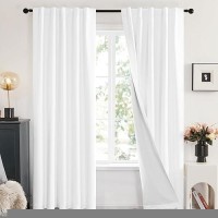 Deconovo 100 Blackout White Curtains For Living Room Back Tab Rod Pocket Drapes And Total Blackout Curtains 95 Inches Long 4