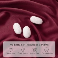 Infiixso Mulberry Silk Pillowcase For Hair And Skin  Silk Pillow Cases King Size With Hidden Zipper 20X40 Inches  Super Smooth And Soft Cooling Pillow Cases For Hot Sleepers(Burgundy  1 Pack)