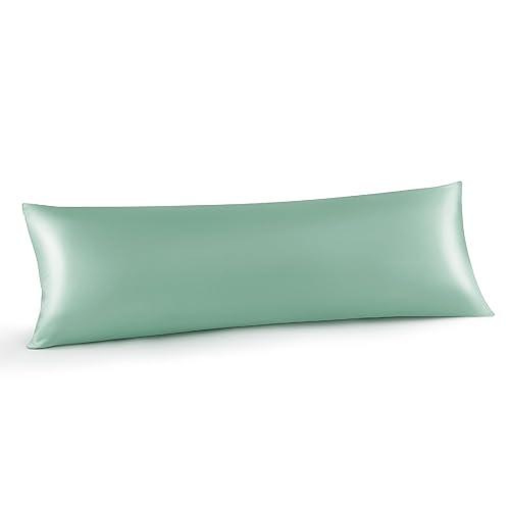 Infiixso Body Pillow Cover With Zipper  Luxury Mulberry Silk Long Body Pillow Case 20X54 Inches  Ultra Smooth And Soft Cooling Body Pillow Pillowcase  Gift For Women  Men(Mint Green)