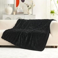 Cozy Bliss Faux Fur Throw Blanket For Couch Jacquard Fuzzy Plush Soft Thick Winter Throw Blanket For Sofa Bed Living Room Bedro