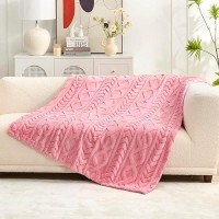 Cozy Bliss Faux Fur Throw Blanket For Couch Jacquard Fuzzy Plush Soft Thick Winter Throw Blanket For Sofa Bed Living Room Bedro