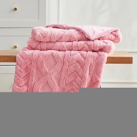 Cozy Bliss Faux Fur Throw Blanket For Couch Jacquard Fuzzy Plush Soft Thick Winter Throw Blanket For Sofa Bed Living Room Bedro