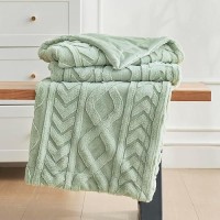 Cozy Bliss Faux Fur Throw Blanket For Couch Jacquard Fuzzy Plush Soft Thick Winter Throw Blanket For Sofa Bed Living Room Bedro