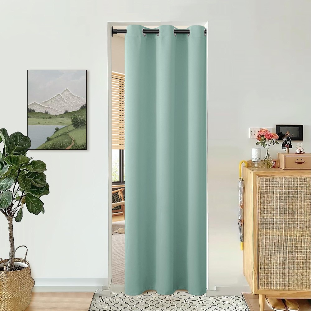 Bgment Frosty Green Door Curtain 78 Inch Length For Doorway Bedroom Closet Curtain Privacy Thermal Insulated Blackout Grommet