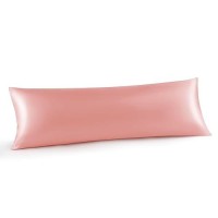 Infiixso Body Pillow Cover With Zipper  Luxury Mulberry Silk Long Body Pillow Case 20X54 Inches  Ultra Smooth And Soft Cooling Body Pillow Pillowcase  Gift For Women  Men(Blush Pink)