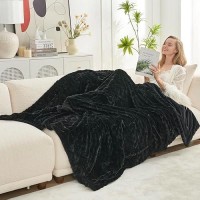 Cozy Bliss Faux Fur Throw Blanket For Couch Jacquard Fuzzy Plush Soft Thick Winter Throw Blanket For Sofa Bed Living Room Bedro