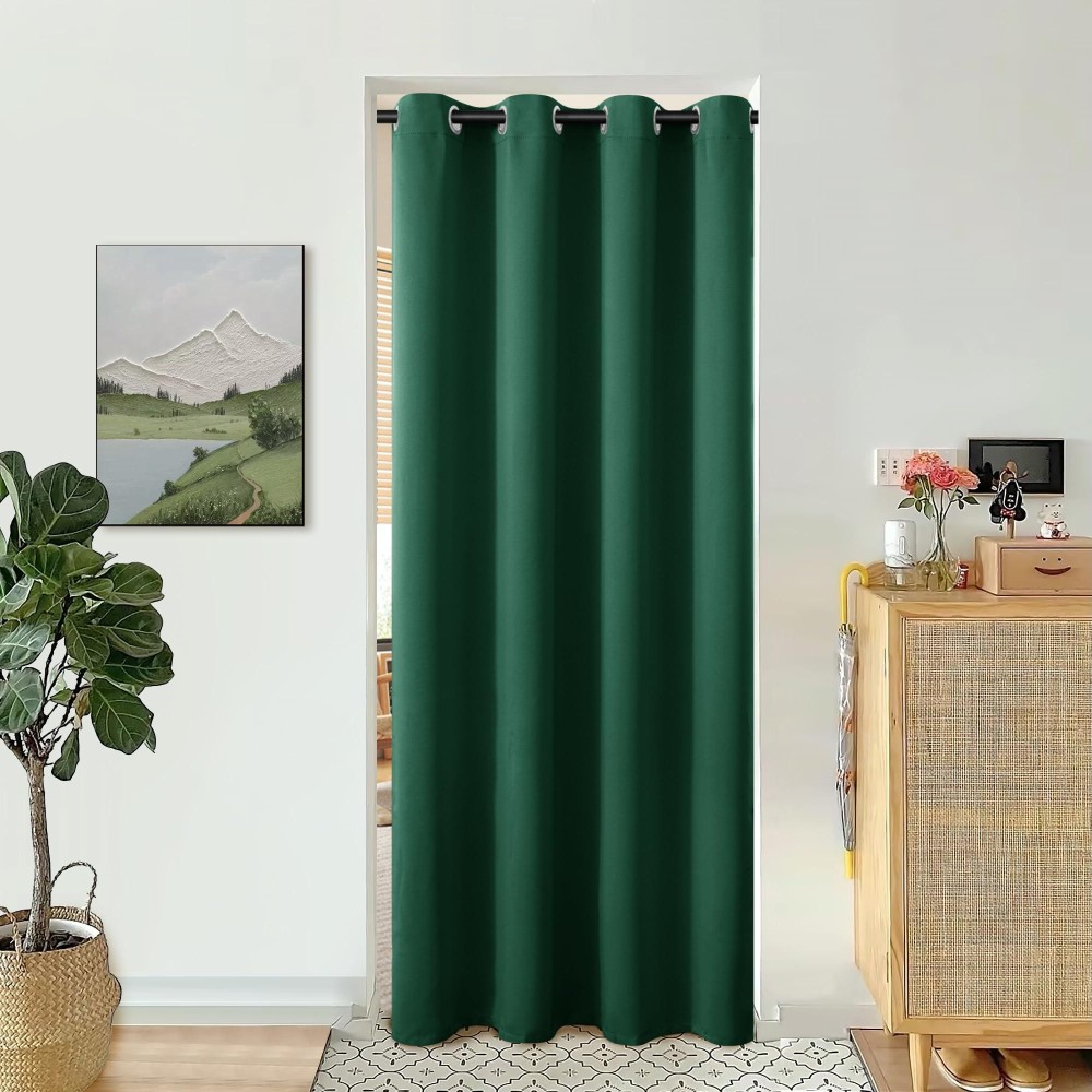 Bgment Emerald Green Door Curtain 80 Inch Length For Doorway Bedroom Closet Curtain Privacy Thermal Insulated Blackout Grommet