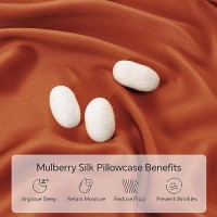 Infiixso Mulberry Silk Pillowcase For Hair And Skin  Silk Pillow Cases Queen Size With Hidden Zipper 20X30 Inches  Super Smooth And Soft Cooling Pillow Cases For Hot Sleepers(Orange  1 Pack)