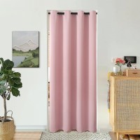 Bgment Pink Door Curtain 80 Inch Length For Doorway Bedroom Closet Curtain Privacy Thermal Insulated Blackout Grommet Room Div