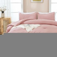 Andency Full Size Comforter Sets Pink - 7 Pieces Bed In A Bag Full Bedding Comforter Sets  Summer Plain Soft Lightweight Comforter With Fitted Sheets  Flat Sheets  Pillowcases & Shams