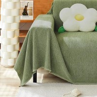 Handontime Green Sofa Cover Vintage Couch Cover For Dogs 91 X134 Couch Cushion Covers With Tassel Herringbone Sofa Cover Boh