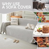 Handontime Grey Sofa Cover For Couch Boho Couch Cover For 3 Seat Couch Dog Couch Cover Love Seat Couch Covers Light Grey Sofa Se