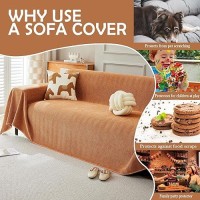 Handontime Dark Orange Sofa Covers Couch Cover For Dogs Colorful Tassel Sofa Seat Cover Lovetseat Cover Pet Couch Cover Bohemian