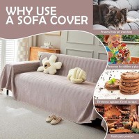 Handontime Soild Couch Covers For Dogs Pinkpurple Sofa Covers Boho Cover For Sofa 3 Seats Chenille Sofa Throw Cover Mauve Sofa