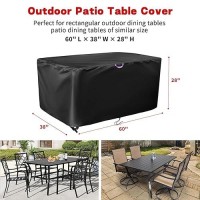 Outdoor Dining Table Cover 60 Inch Rectangle Patio Dining Table Cover Waterproof Protective Cover Patio Furniture Covers 60