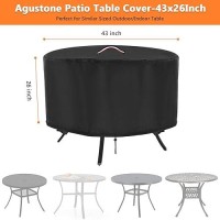 Patio Table Cover 43 Inch Round Outdoor Table Cover Waterproof Protective Covers Patio Furniture Covers43X26Inch