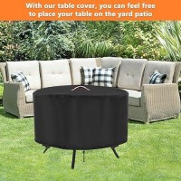 Patio Table Cover 43 Inch Round Outdoor Table Cover Waterproof Protective Covers Patio Furniture Covers43X26Inch